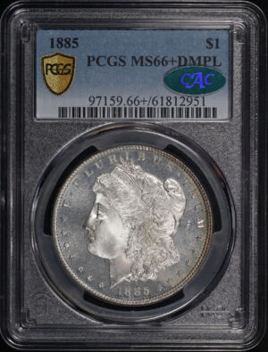 Obverse of this 1885 Morgan Dollar PCGS MS-66+ DMPL CAC