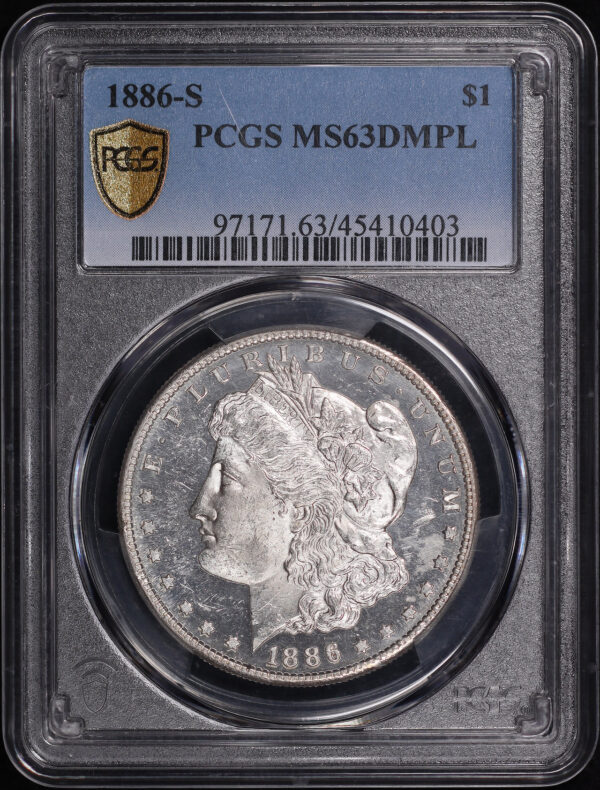Obverse of this 1886-S Morgan Dollar PCGS MS-63 DMPL