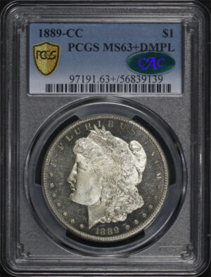 Obverse of this 1889-CC Morgan Dollar PCGS MS-63+ DMPL CAC