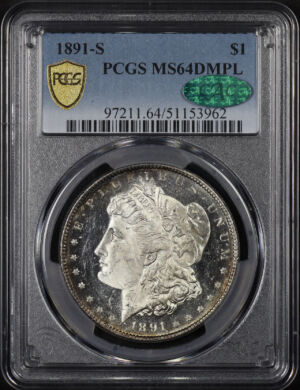 Obverse of this 1891-S Morgan Dollar PCGS MS-64 DMPL CAC