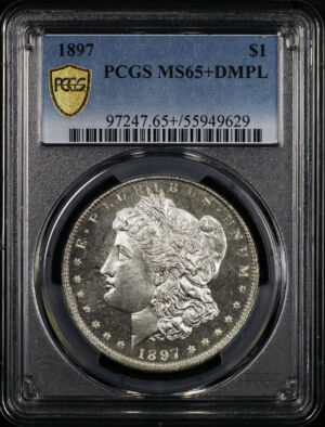 Obverse of this 1897 Morgan Dollar PCGS MS-65+ DMPL