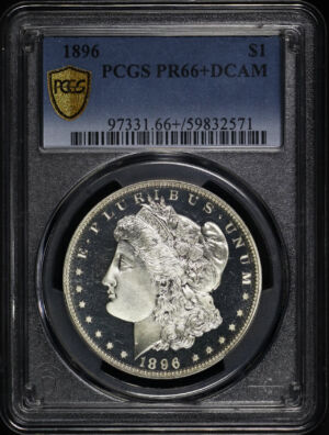 Obverse of this 1896 Morgan Dollar PCGS PR-66+ DCAM