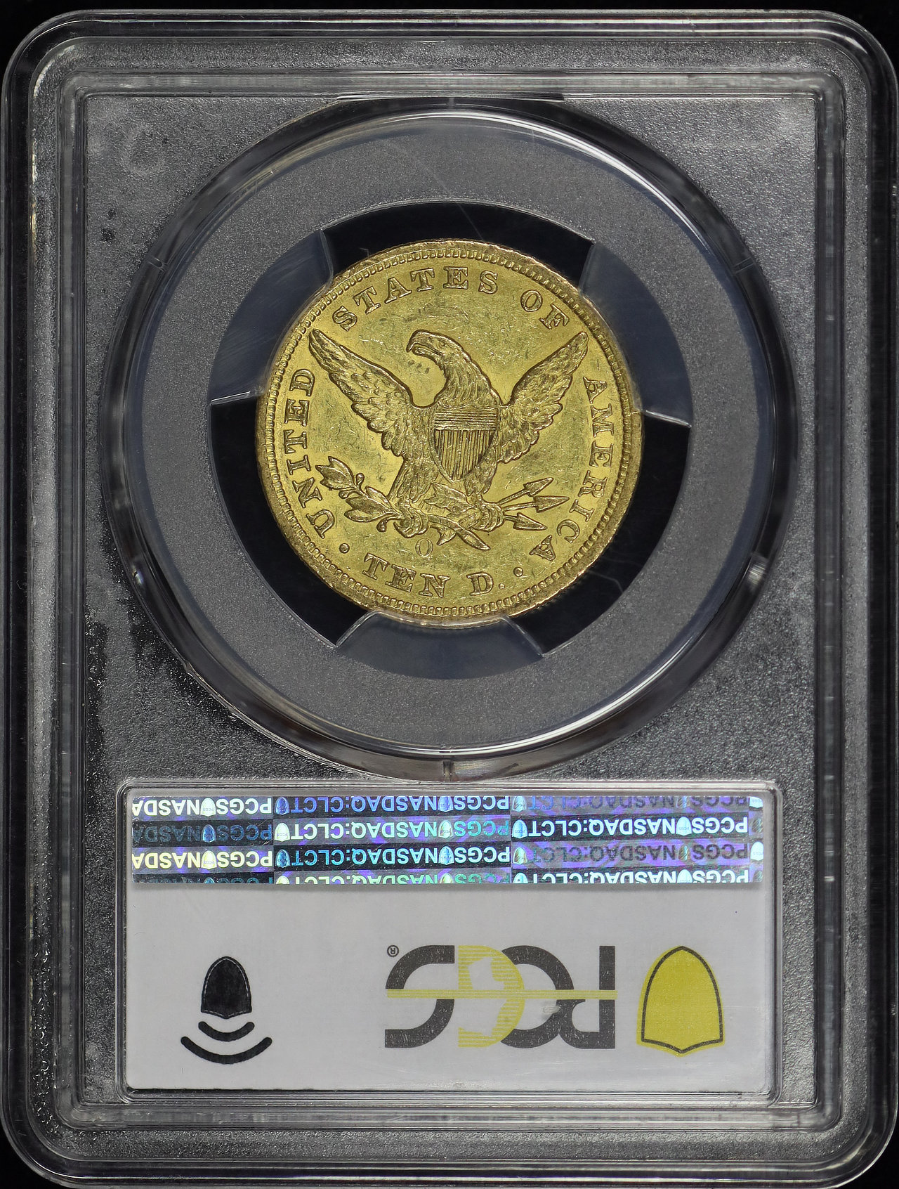 Reverse of this 1854-O Liberty Head $10 Large Date PCGS MS-60 The Fairmont Collection