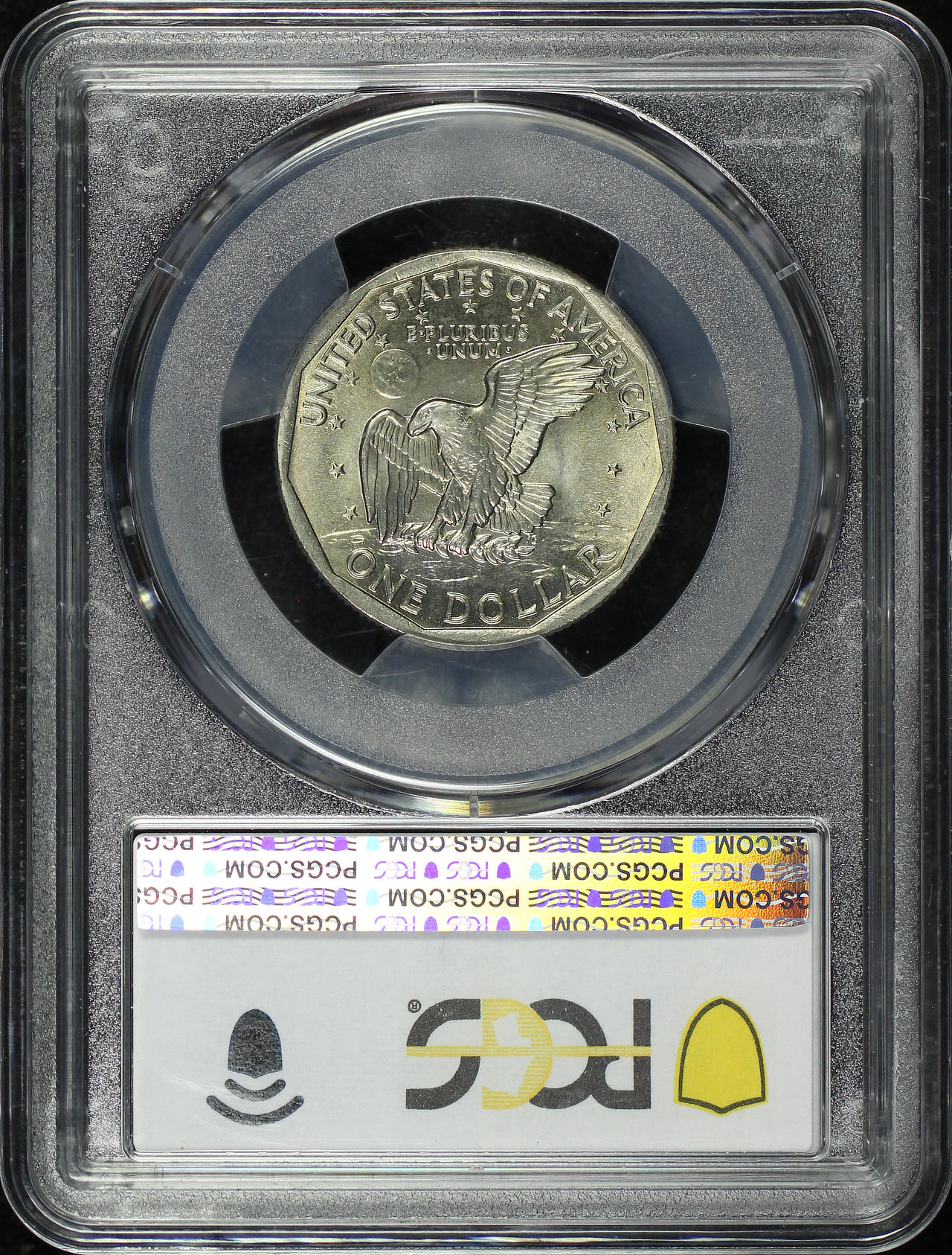 Reverse of this 1979 Susan B. Anthony Dollar SBA$1 Wide Rim PCGS MS-66