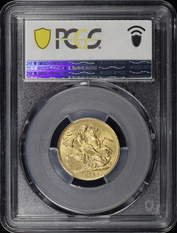 Reverse of this 1921-S Australia Gold Sovereign S-4003 PCGS MS-62