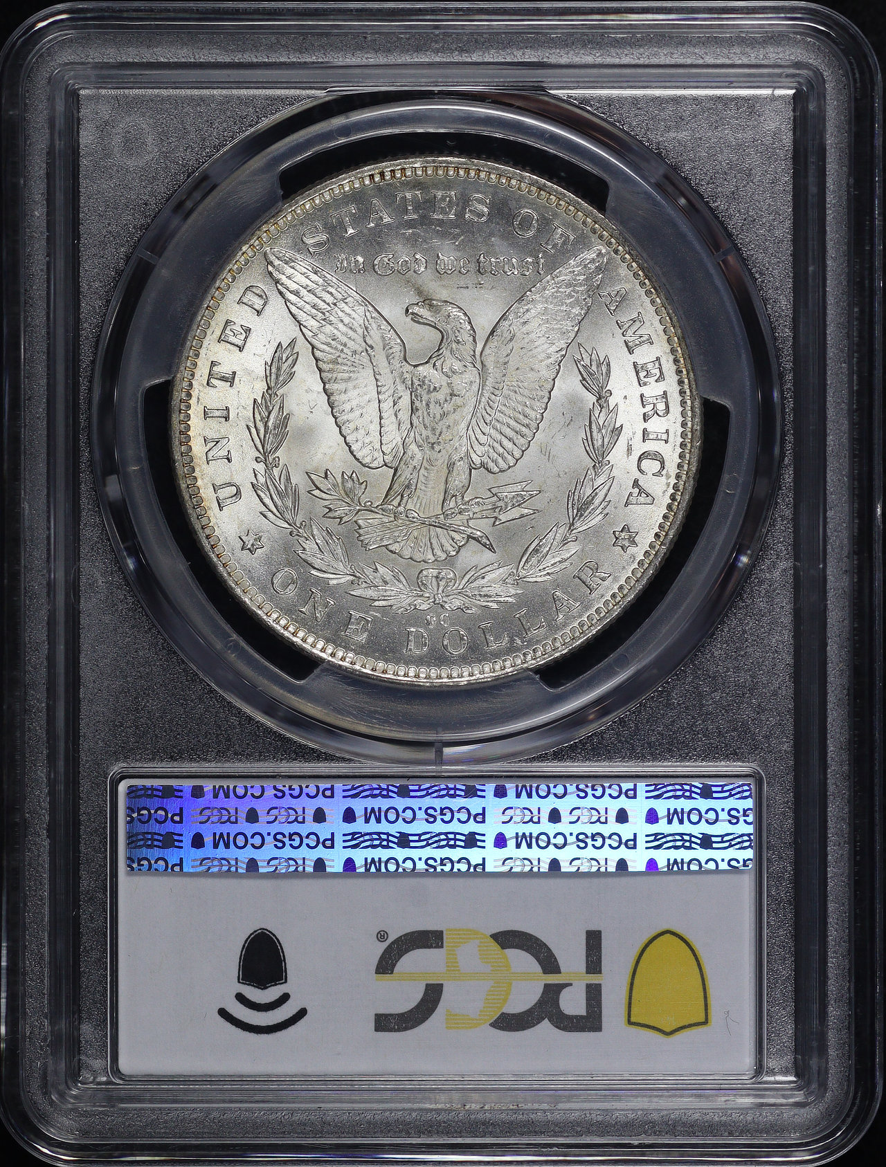 Reverse of this 1891-CC Top 100 Morgan Dollar PCGS MS-65 VAM-3 Spitting Eagle