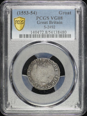 Obverse of this (1553-54) Great Britain S-2492 Groat PCGS VG-08