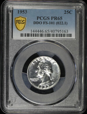 Obverse of this 1953 Washington Quarter DDO PCGS PR-65 FS-101 (022.1)