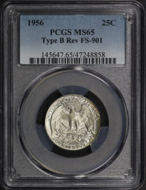 Obverse of this 1956 Washington Quarter PCGS MS-65 Type B Rev FS-901
