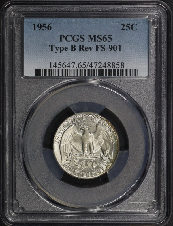 Obverse of this 1956 Washington Quarter PCGS MS-65 Type B Rev FS-901
