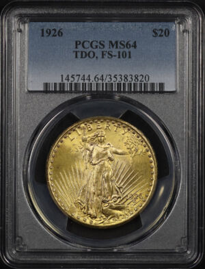 Obverse of this 1926 St. Gaudens $20 TDO FS-101 PCGS MS-64