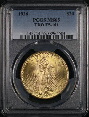 Obverse of this 1926 St. Gaudens $20 TDO FS-101 PCGS MS-65 