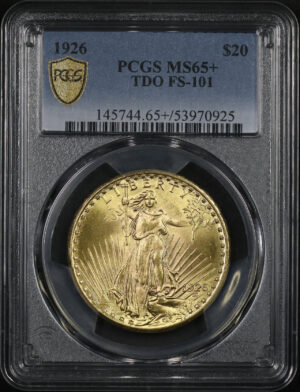 Obverse of this 1926 St. Gaudens $20 TDO FS-101 PCGS MS-65+ 
