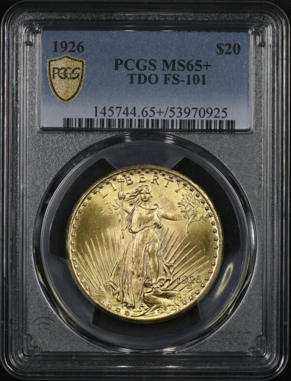Obverse of this 1926 St. Gaudens $20 TDO FS-101 PCGS MS-65+ 