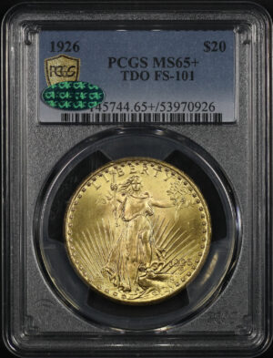 Obverse of this 1926 St. Gaudens $20 TDO FS-101 PCGS MS-65+ CAC