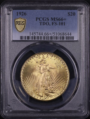 Obverse of this 1926 St. Gaudens $20 PCGS MS-66+ TDO FS-101