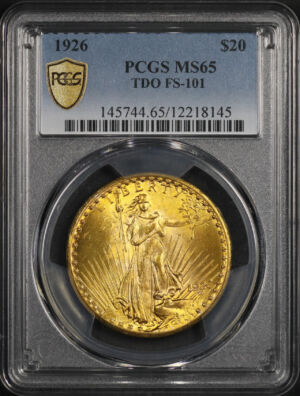 Obverse of this 1926 St. Gaudens $20 PCGS MS-65 TDO FS-101