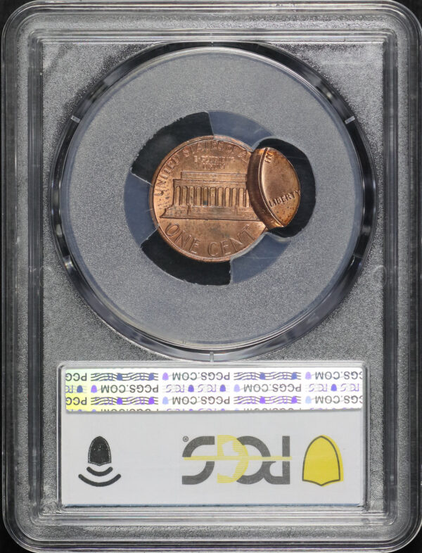 Reverse of this 1982 Lincoln Cent Modern Bronze Small Date PCGS MS-63 RD Mint Error Flipover D/S 2nd 85% O/C