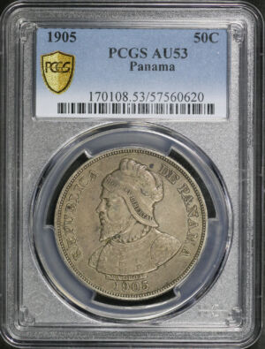 Obverse of this 1905 KM-5 PCGS AU-53