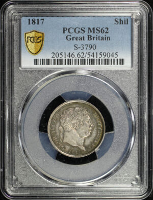 Obverse of this 1817 Great Britain Silver 1 Shilling KM-666 S-3790 PCGS MS-62