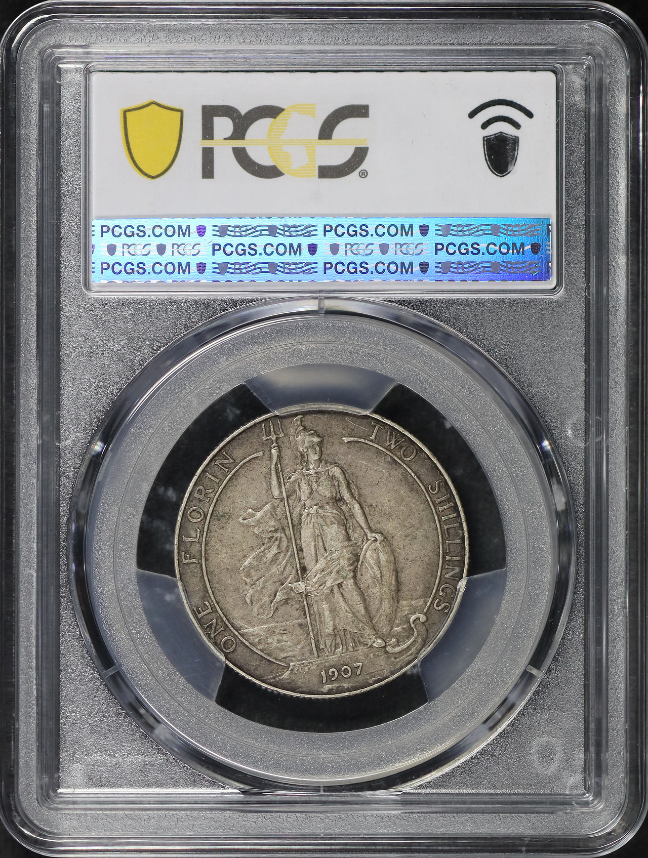 Reverse of this 1907 Great Britain Florin S-3981 PCGS XF-45