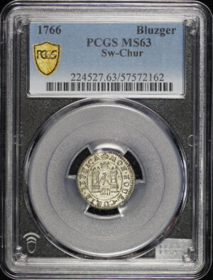 Obverse of this 1766 Chur, Switzerland Bluzger PCGS MS-63
