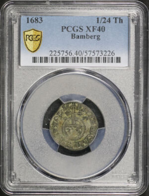 Obverse of this 1683 Bamberg 1/24Th PCGS XF-40