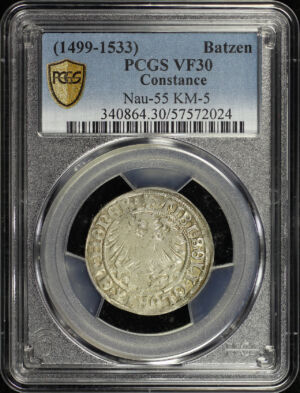 Obverse of this (1499-1533) German States City of Konstanz (Constance) Silver 1 Batzen KM-5 Nau-55 PCGS VF-30