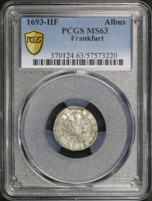 Obverse of this 1693-IIF Frankfurt Albus PCGS MS-63