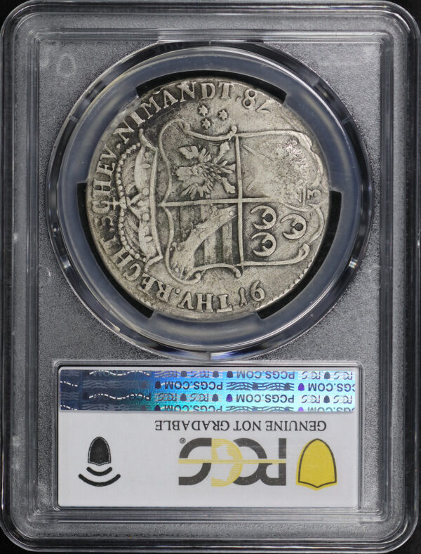 Reverse of this (1693-95) 60 Kr KM-31.8 C/M on Lauenberg 2/3Th C/M PCGS XF Details Cleaned 