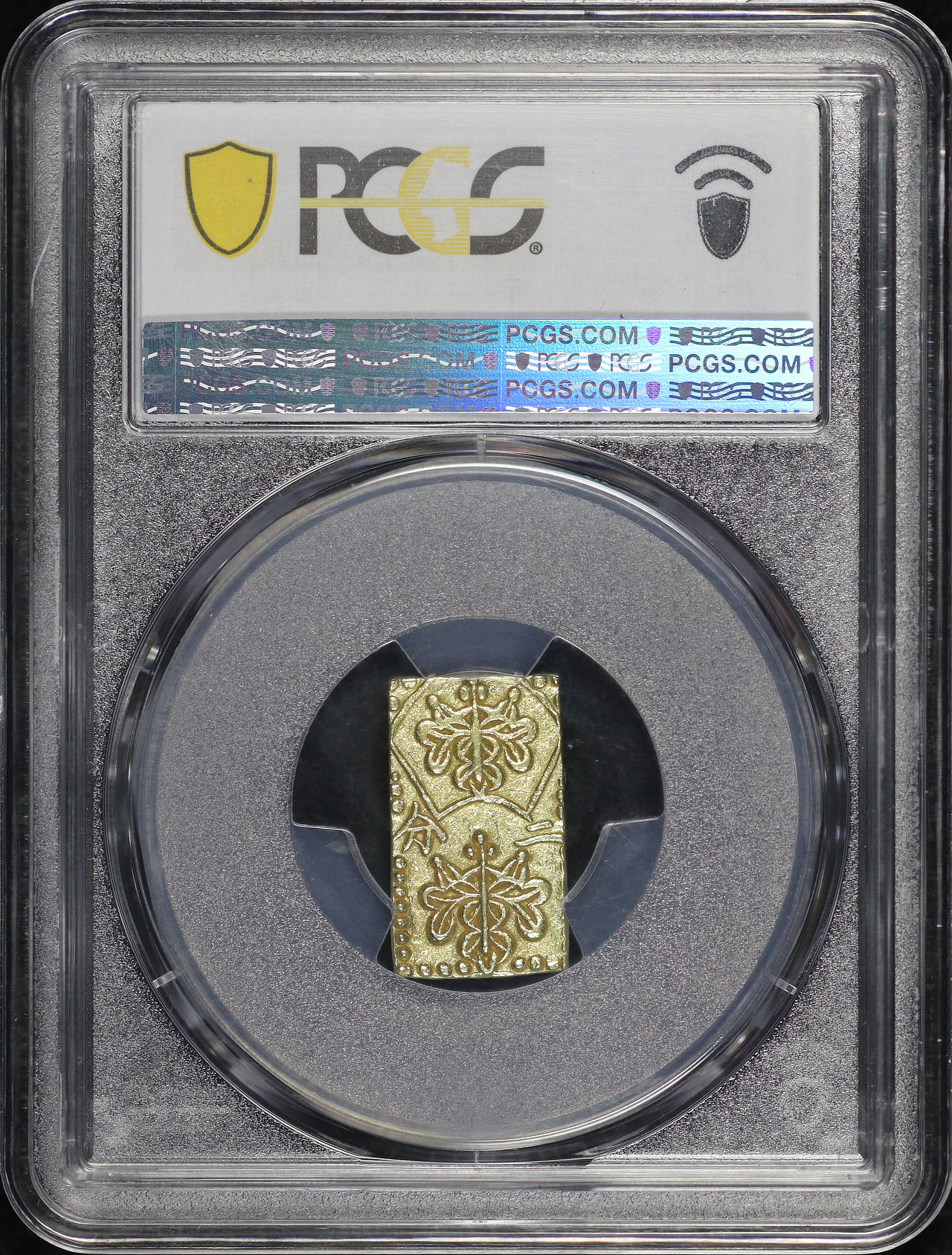 Reverse of this (1868-69) Japan Gold 2 Bu JNDA 09-29 Meiji 明 治 3.00g PCGS MS-62