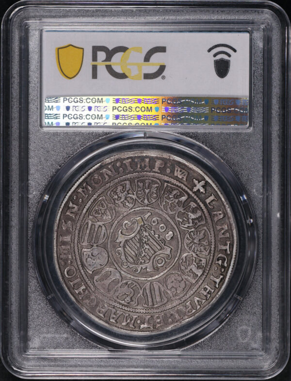Reverse of this 1608-WA German States Saxe-Old Gotha Silver Thaler D-7426 KM-5 PCGS XF-40