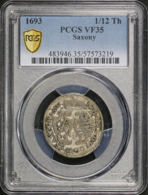 Obverse of this 1693 Saxony 1/12Th PCGS VF-35