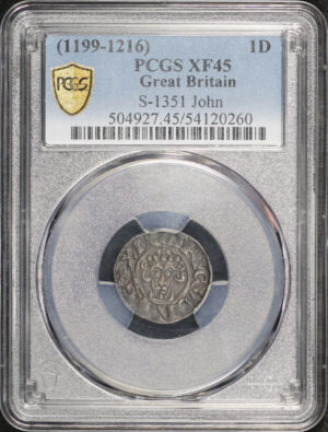 Obverse of this (1199-1216) Great Britain Silver Penny S-1351 John PCGS XF-45