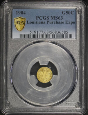 Obverse of this 1904 G50C Gold Commemorative Louisiana Purchase Expo PCGS MS-63