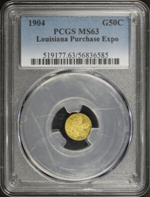 Obverse of this 1904 Modern Gold Commemorative Louisiana Purchase Expo G50C PCGS MS-63