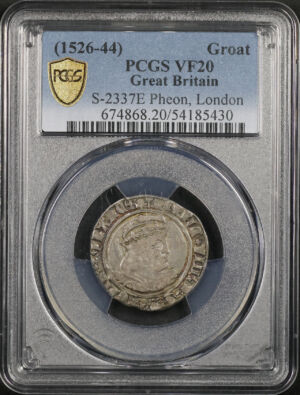 Obverse of this (1526-44) Great Britain Pheon,London Silver Groat S-2337E PCGS VF-20