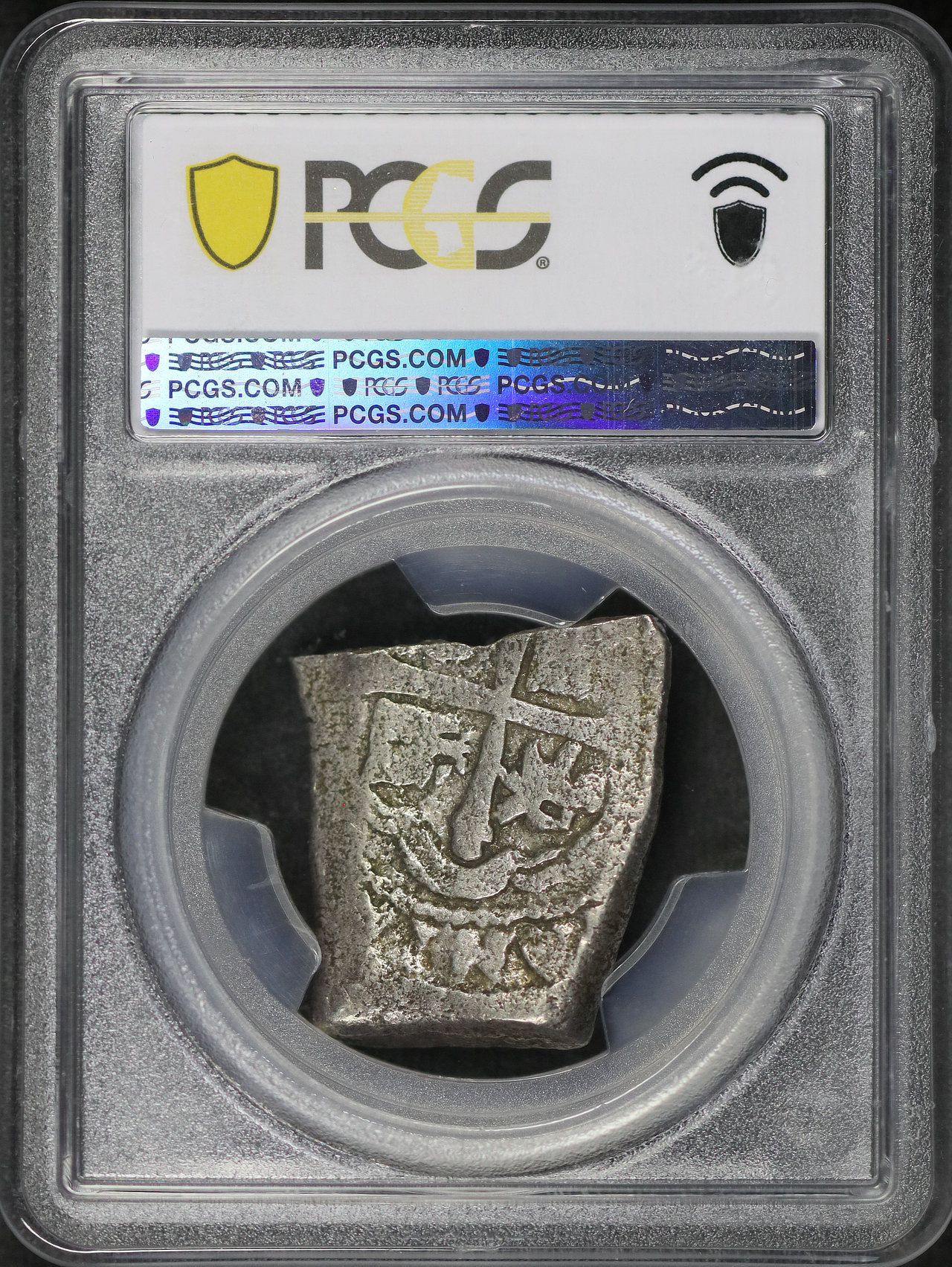 Reverse of this No Date Spanish Colonial Silver 4 Reales Cob 15.87g PCGS VF-20