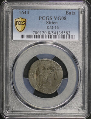 Obverse of this 1644 Sitten Batzen KM-16 PCGS VG-08