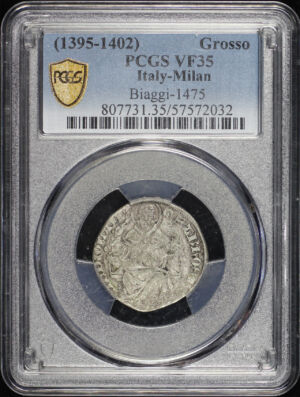 Obverse of this (1395-1402) Italy-Milan Biaggi-1475 Grosso PCGS VF-35
