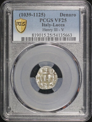 Obverse of this (1039-1125) Italy Lucca Silver Denaro Henry III-V PCGS VF-25