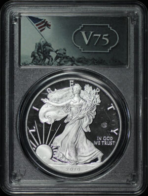 Obverse of this 2020-W V75 Privy Silver Eagle PCGS PR-69 DCAM First Strike
