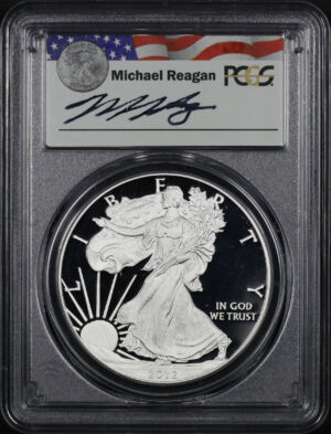 Obverse of this 2012-W Silver Eagle PCGS PR-70 DCAM Michael Reagan 