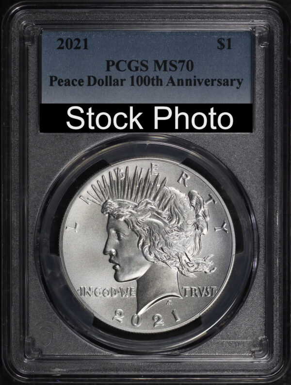 Obverse of this 2021  Peace Dollar 100th Anniversary PCGS MS-70