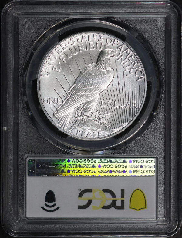 Reverse of this 2021  Peace Dollar 100th Anniversary PCGS MS-70