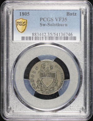 Obverse of this 1805 Solothurn, Switzerland Batz PCGS VF-35