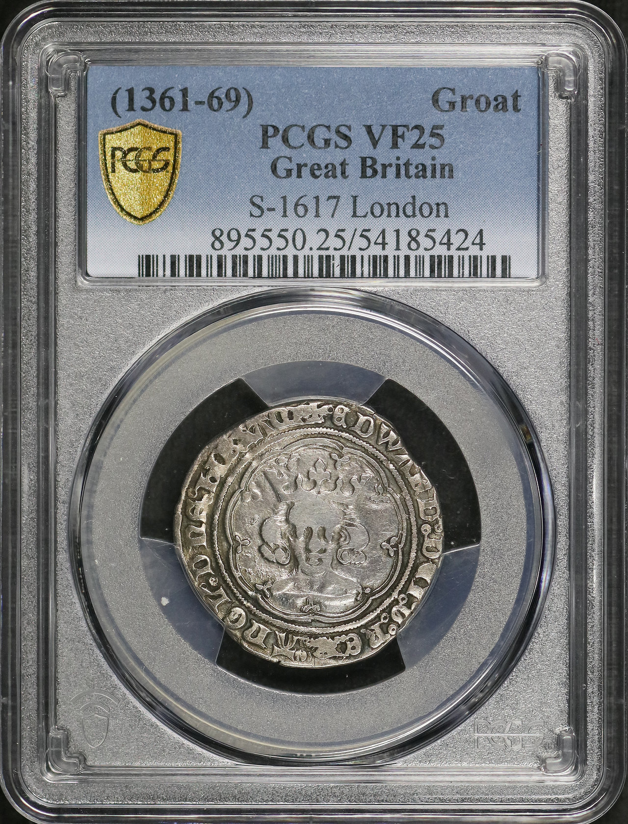 Obverse of this (1361-69) Great Britain, London Silver Groat S-1617 PCGS VF-25