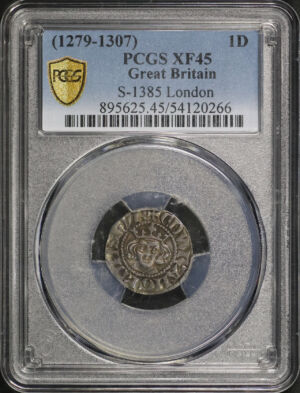 Obverse of this (1279-1307) Great Britain London Silver 1 Penny S-1385 PCGS XF-45