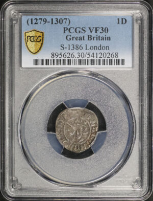 Obverse of this (1279-1307) Great Britain, London Silver Penny S-1386 PCGS VF-30