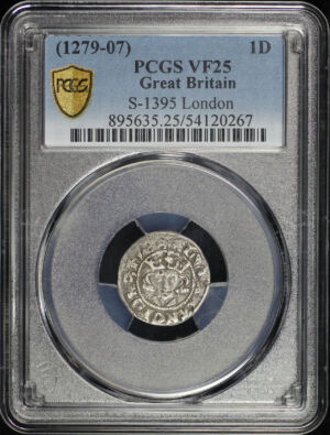 Obverse of this (1279-07) Great Britain Silver 1 Penny S-1395 London PCGS VF-25